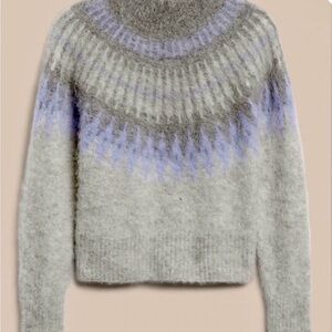 Banana Republic Gray and Purple Turtleneck Sweater